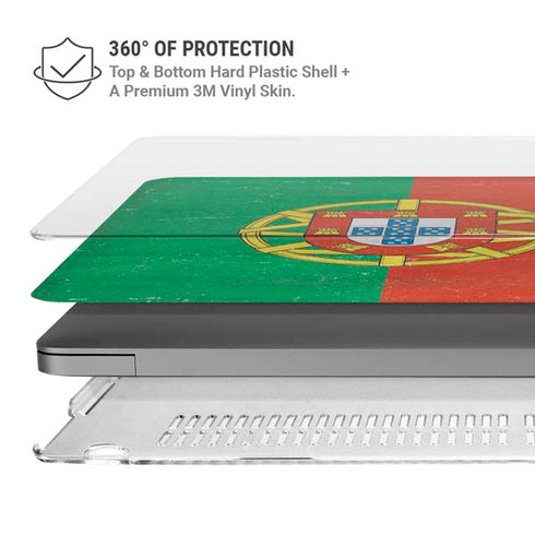 Portugal Flag Distressed MacBook Pro 14in (2021-24) Case plus Skin